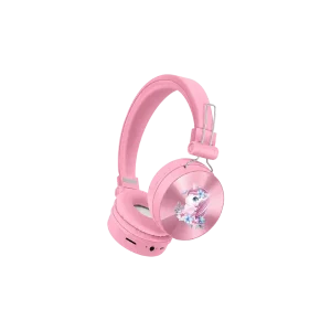 Wireless Bluetooth 40mm GA 208k Headphones Pink Unicorn Design