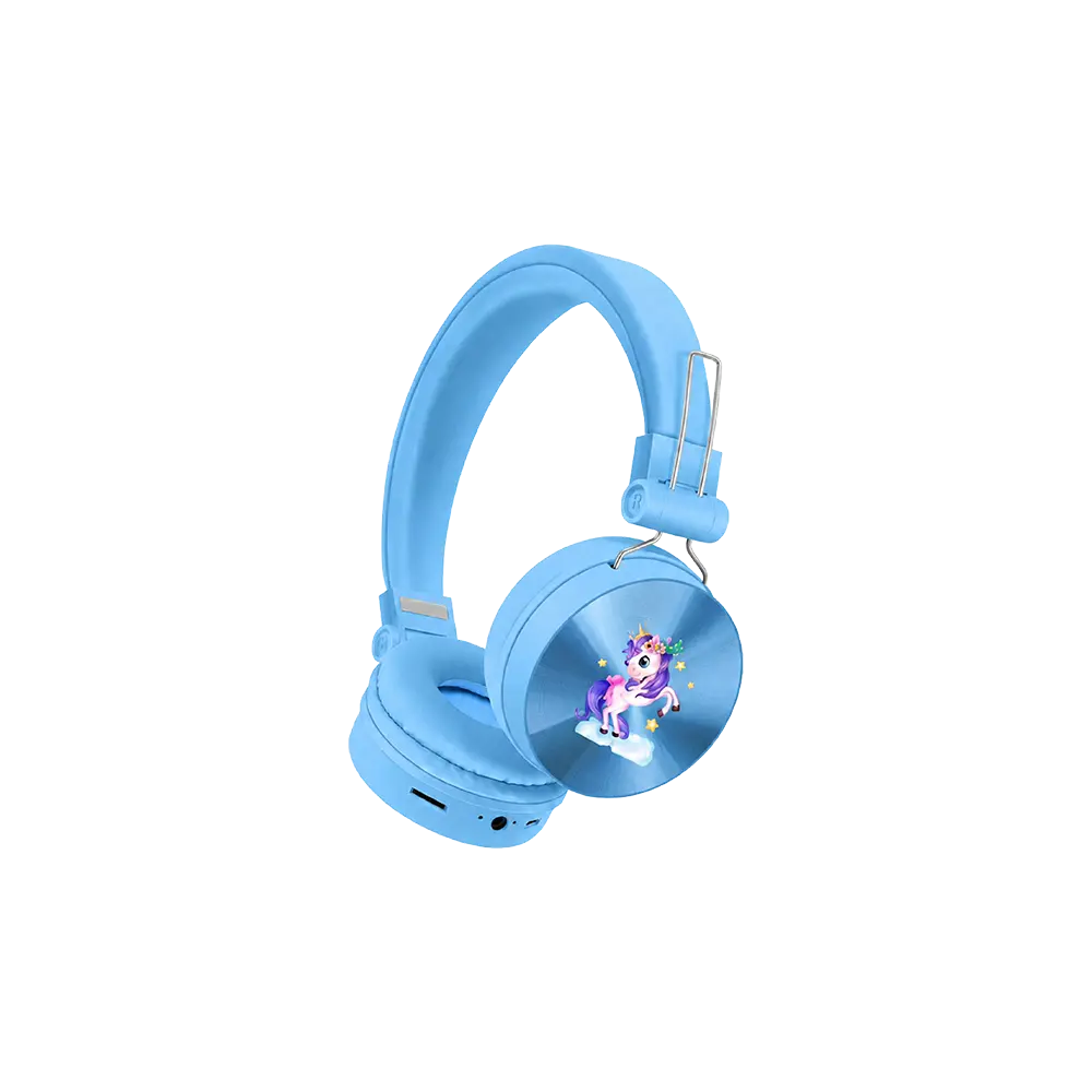 Wireless Bluetooth Headphones 40mm GA 208k Blue Unicorn Design