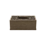 Wood Look Tissue Box Cover Geometric Cutout Design Standard Size Rectangular Model Dark Brown