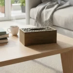 Wood-Look-Tissue-Box-Cover-Geometric-Cutout-Design-Standard-Size-Rectangular-Model-Dark-Brown1 Wood Look Tissue Box Cover Geometric Cutout Design Standard Size Rectangular Model Dark Brown1