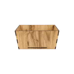 Wooden Organizer Basket Compact Open Design Model 021 Natural Wood