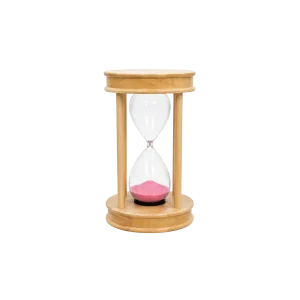 Wooden Sand Timer 10 Minute Decorative Hourglass Natural Wood Pink Sand
