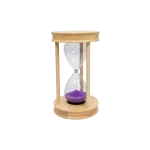 Wooden Sand Timer 15 Minute Decorative Hourglass Natural Wood Purple Sand