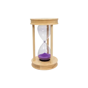 Wooden Sand Timer 15 Minute Decorative Hourglass Natural Wood Purple Sand
