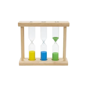Wooden Sand Timer 5, 10 & 15 Minutes 3 in 1 Decorative Hourglass Natural Wood