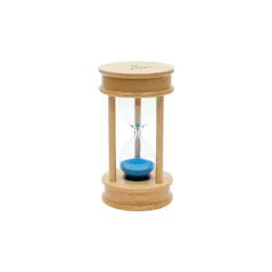 Wooden Sand Timer 5 Minute Decorative Hourglass Natural Wood Blue Sand