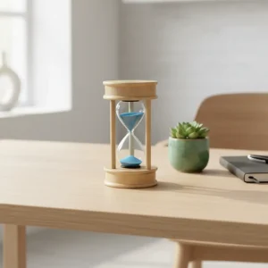 Wooden Sand Timer 5 Minute Decorative Hourglass Natural Wood Blue Sand1