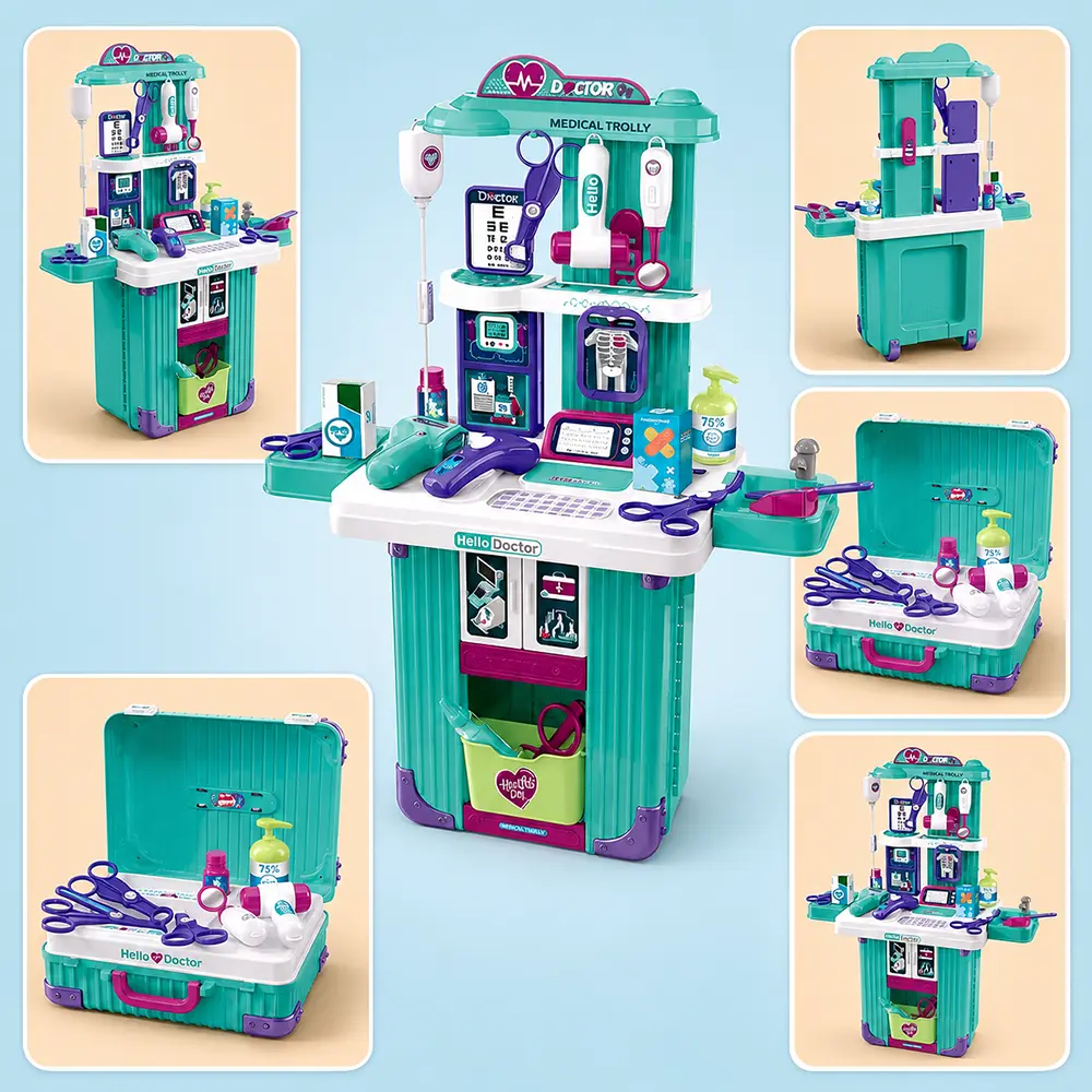 Xiong-Cheng-3-in-1-Kids-Doctor-Medical-Trolley-Play-Set–Model-008-6054 Xiong Cheng 3 in 1 Kids Doctor Medical Trolley Play Set–Model 008
