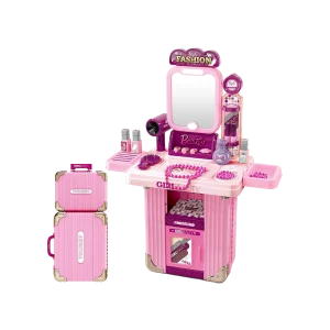 Xiong Cheng Kids 3 in 1 Beauty Vanity Play Set Pink with Mirror & Accessories Model 008