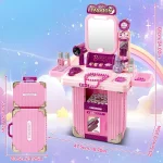Xiong Cheng Kids 3 in 1 Beauty Vanity Play Set Pink with Mirror & Accessories Model 008