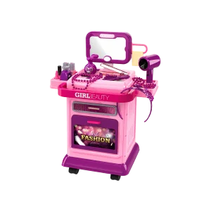 Xiong Cheng Pink Kids Beauty Vanity Play Set with Light & Music 31 Pieces No. 008