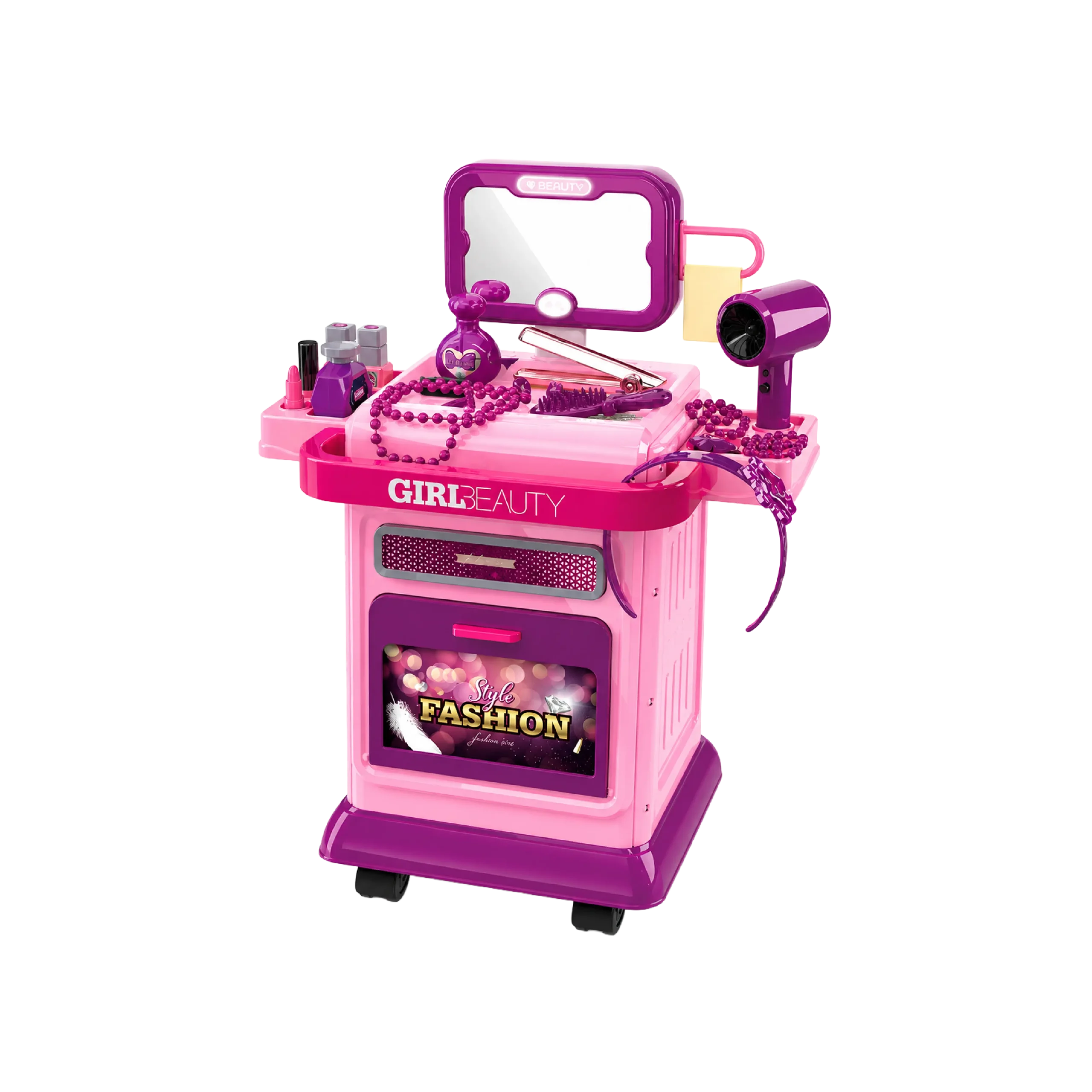 Xiong-Cheng-Pink-Kids-Beauty-Vanity-Play-Set-with-Light-&-Music-31-Pieces-No.-008-203 Xiong Cheng Pink Kids Beauty Vanity Play Set with Light & Music 31 Pieces No. 008