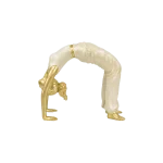 Yoga Lady Resin Sculpture Backbend Pose Home Decor 12cm Gold & White