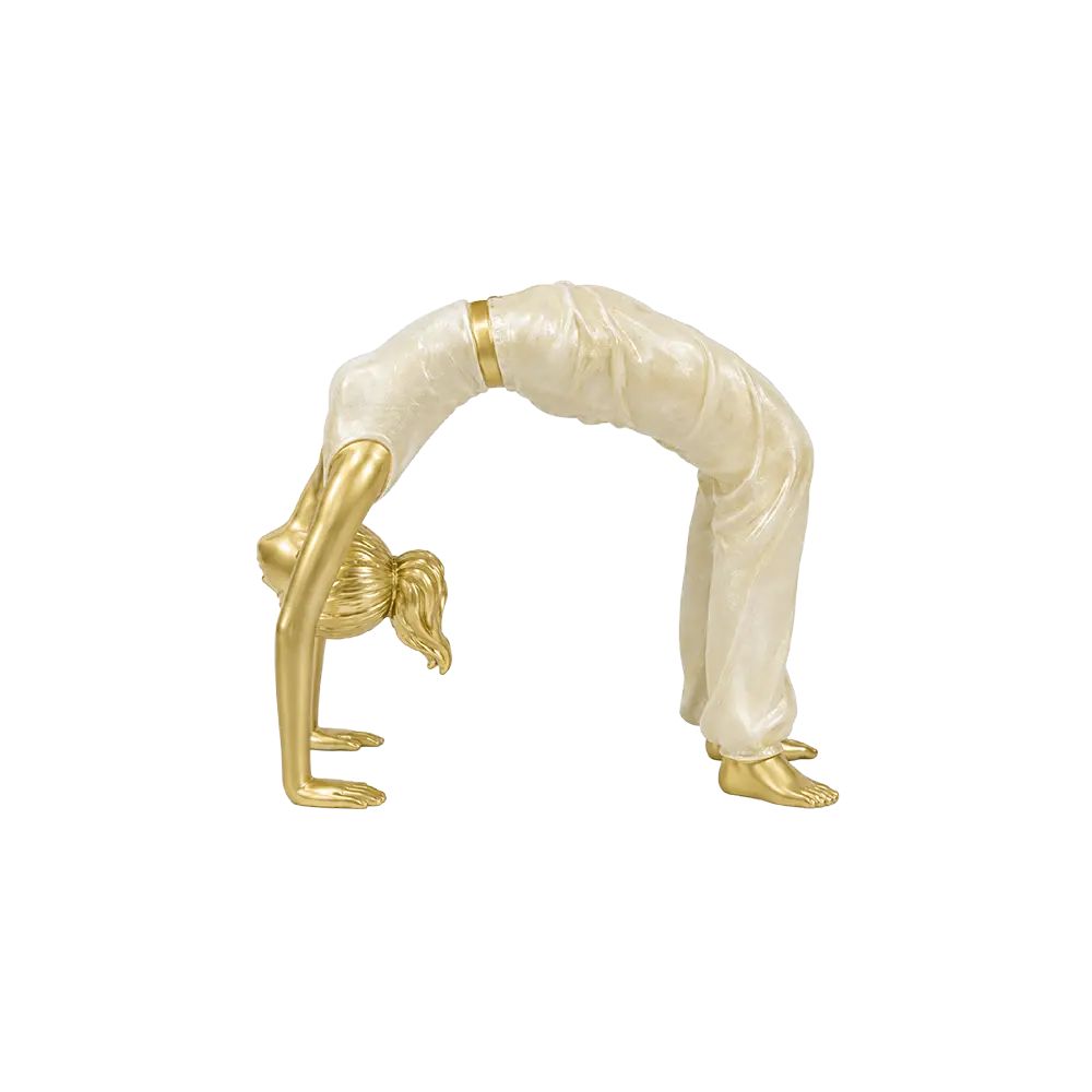 Yoga-Lady-Resin-Sculpture-Backbend-Pose-Home-Decor-12cm-Gold-&-White Yoga Lady Resin Sculpture Backbend Pose Home Decor 12cm Gold & White