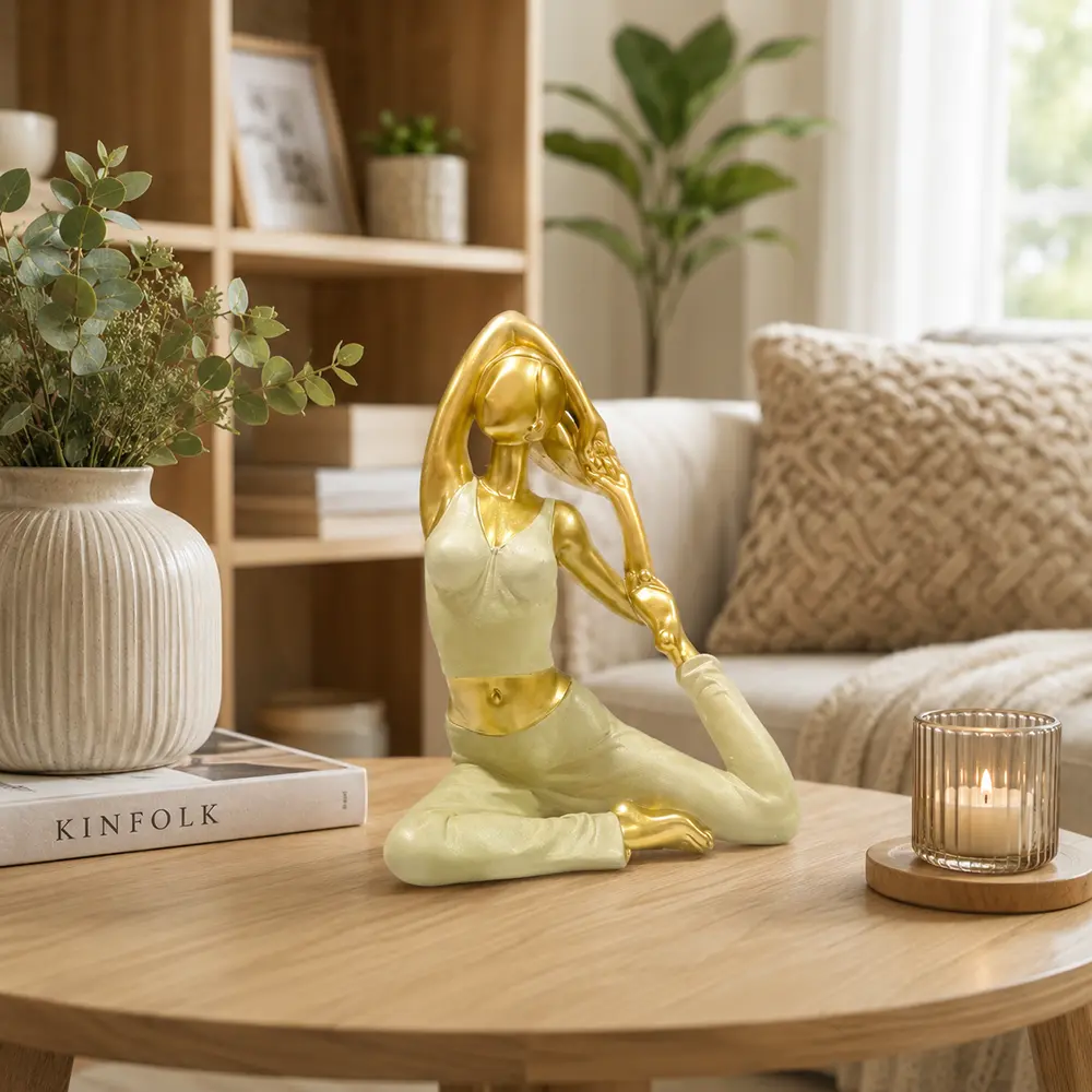 Yoga-Lady-Resin-Sculpture-Elegant-Side-Stretch-Home-Decor-Gold-&-White1 Yoga Lady Resin Sculpture Elegant Side Stretch Home Decor Gold & White1