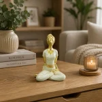Yoga-Lady-Resin-Sculpture-Lotus-Meditation-Home-Decor-12cm-Gold-&-White1 Yoga Lady Resin Sculpture Lotus Meditation Home Decor 12cm Gold & White1