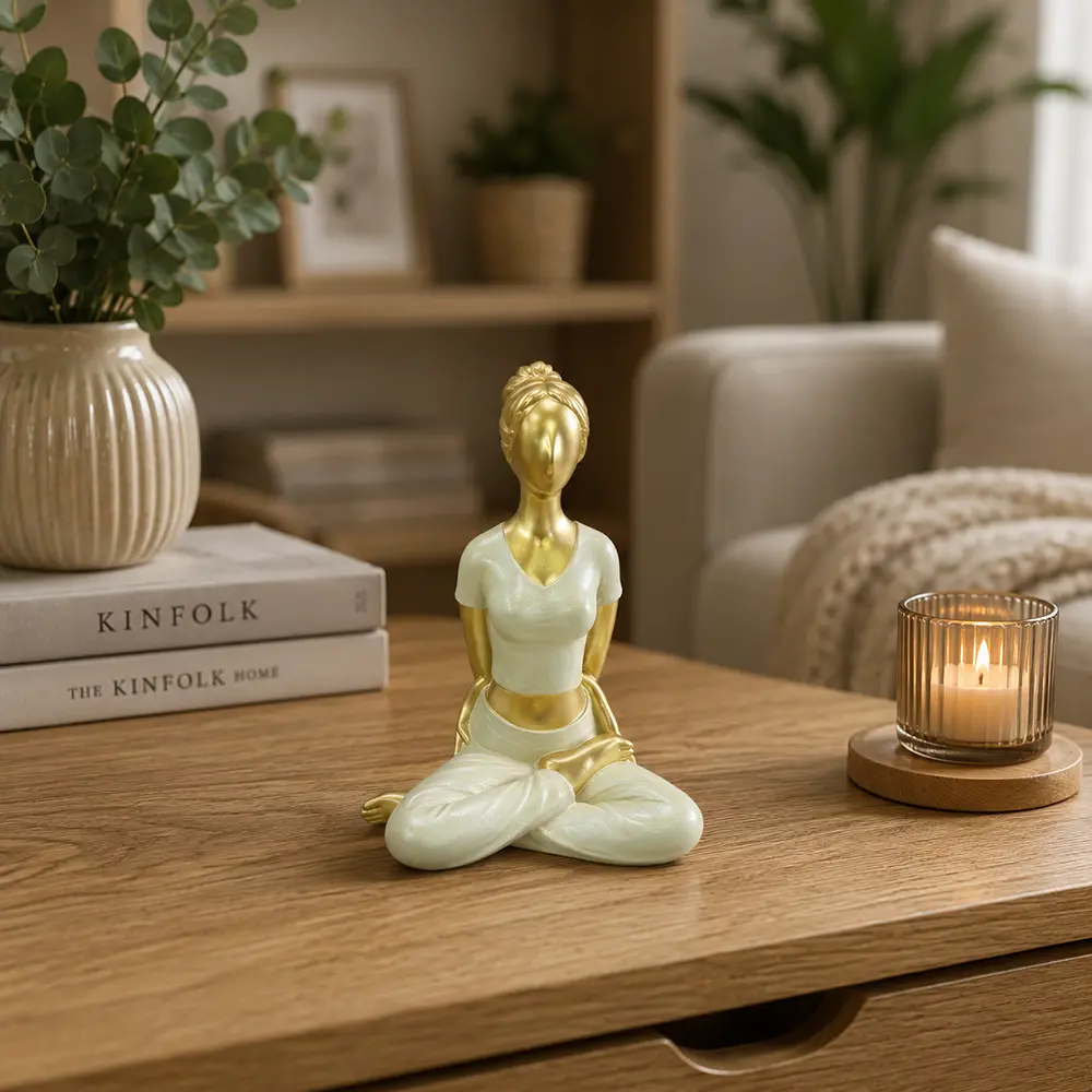 Yoga-Lady-Resin-Sculpture-Lotus-Meditation-Home-Decor-12cm-Gold-&-White1 Yoga Lady Resin Sculpture Lotus Meditation Home Decor 12cm Gold & White1