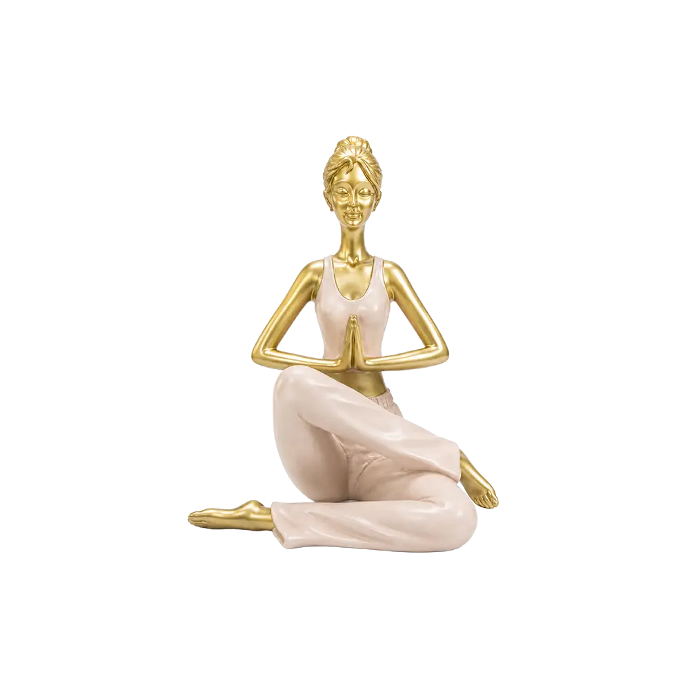 Yoga-Lady-Resin-Sculpture-Meditation-Pose-Home-Decor-15cm-Gold-&-Pearl-Pink Yoga Lady Resin Sculpture Meditation Pose Home Decor 15cm Gold & Pearl Pink