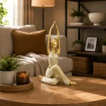 Yoga-Lady-Resin-Sculpture-Modern-Stretch-Pose-Home-Decor-Gold-&-White1 Yoga Lady Resin Sculpture Modern Stretch Pose Home Decor Gold & White1