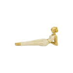 Yoga Lady Resin Sculpture Relaxing Pose Home Decor 15cm Gold & White