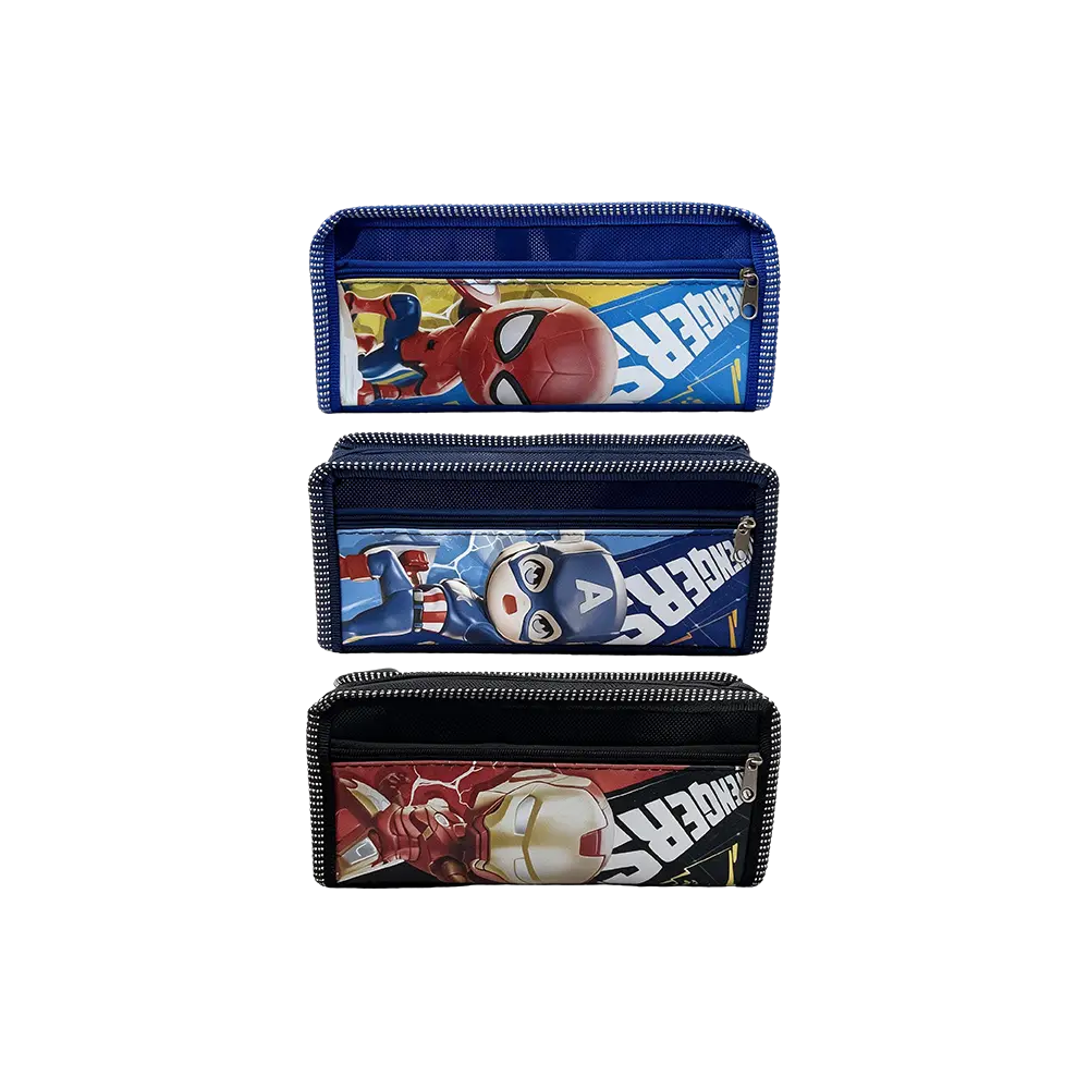 Avengers Pencil Case with Dual Zipper Compartments & Character Design