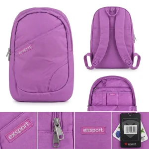 Exsport Backpack with Dual Compartments & Front Organizer Pocket Large SBEXBP2627511 2 in 1 Model Blue Gray & Pink1