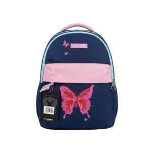 Exsport Kids Backpack with Butterfly Design & Multiple Compartments Large SBEXBP2627563 Navy Blue & Pink