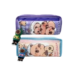 Multi-Compartment-Pencil-Case-with-Bear-Design-&-Character-Charm Multi Compartment Pencil Case with Bear Design & Character Charm