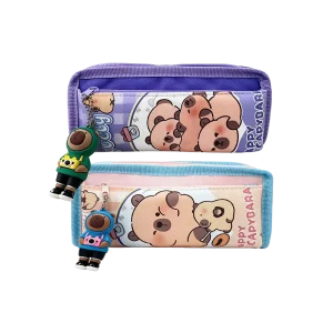 Multi Compartment Pencil Case with Bear Design & Character Charm