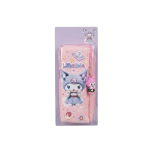 Multi Compartment Pencil Case with Cute Character Print & Hanging Charm1