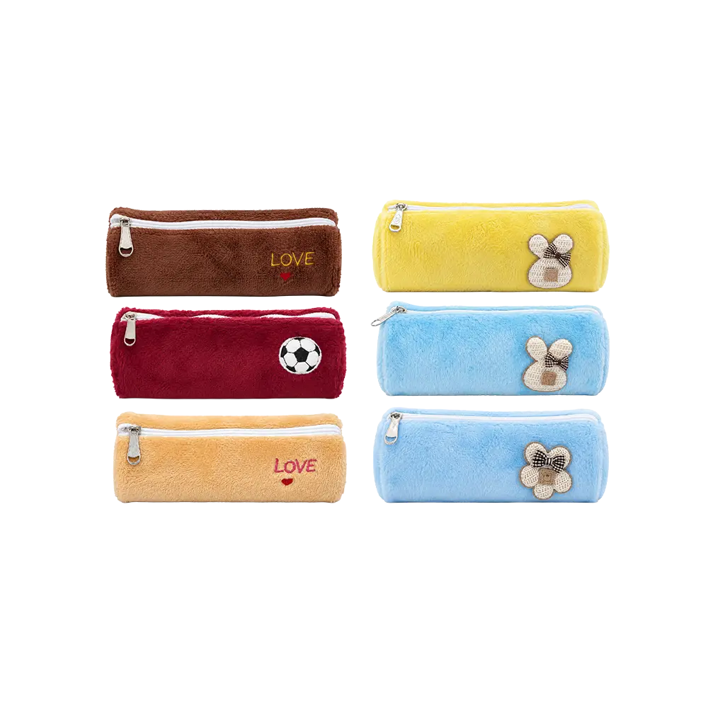 Plush Pencil Case with Cute Decorative Design
