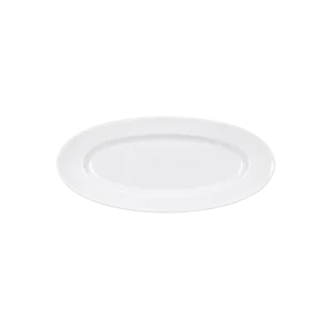 Porcelain Oval Serving Plate – Classic White 14 Inch