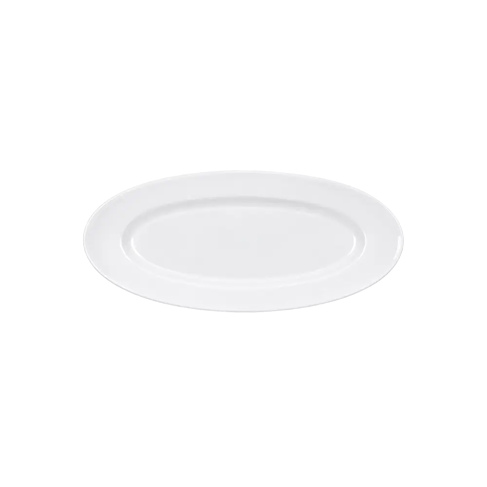 Porcelain Oval Serving Plate – Classic White 14 Inch