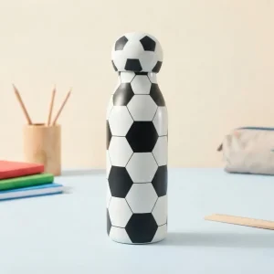 SQTCH Insulated 304 Stainless Steel Water Bottle – Hot 10H Cold 12H – 720ML – SK10308 – Black & White Football1