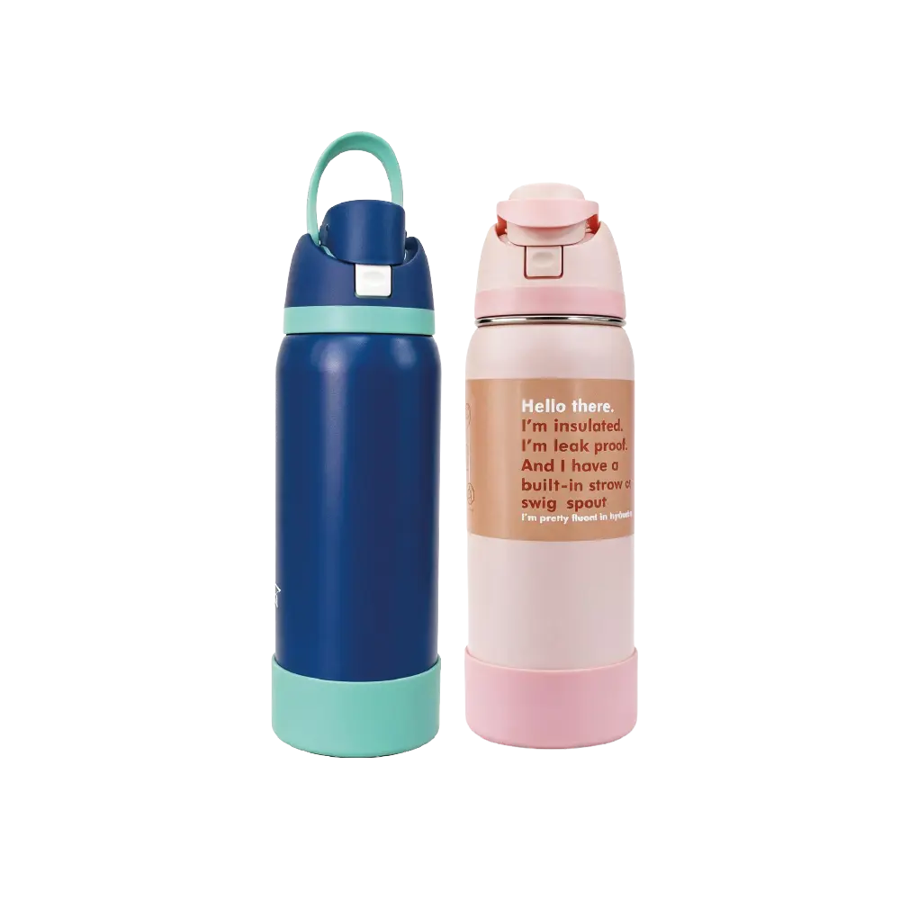 SQTCH Insulated Stainless Steel Water Bottle with Built In Straw & Swig Spout 32oz960ml SK10174