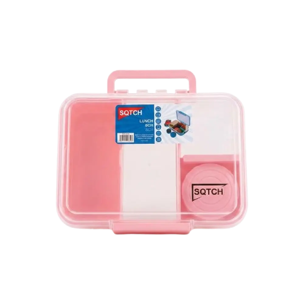 SQTCH Large Multi Compartment Lunch Box Removable Food Inserts Pink