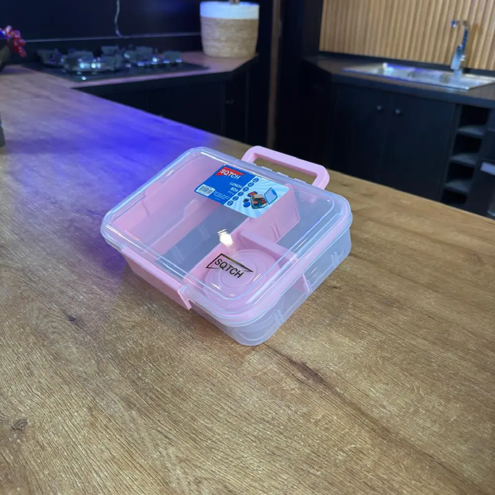 SQTCH Large Multi Compartment Lunch Box Removable Food Inserts Pink2