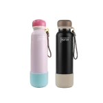 SQTCH SK10470 Stainless Steel Water Bottle with Protective Base & Carry Strap – 720ML