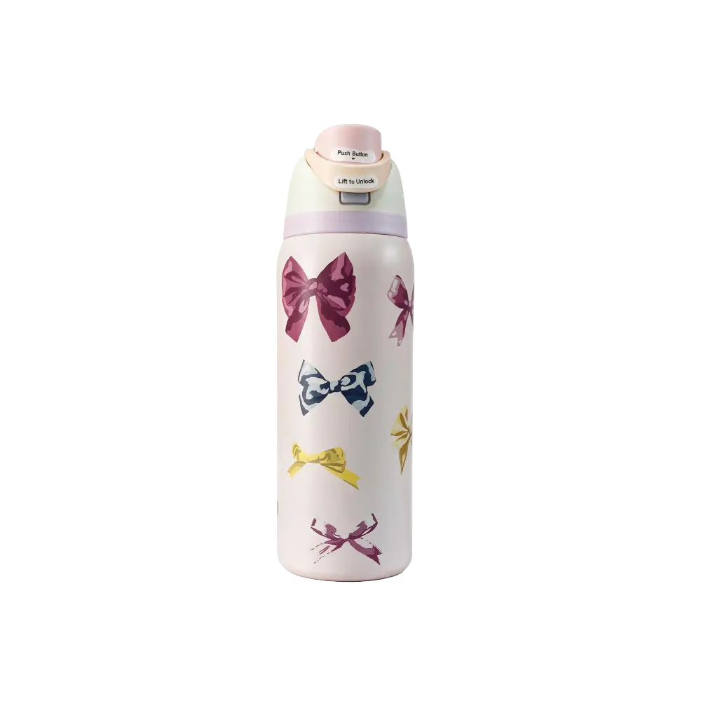 SQTCH Stainless Steel Water Bottle with Carry Handle – 960ml 32oz – SK10177 Light Pink