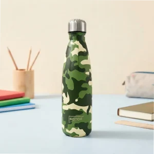 SQTCH Stainless Steel Water Bottle – Camouflage Design & Screw Cap – 500ml – SK10157 – Green Camo1