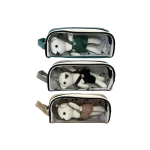 Transparent Pencil Case with Plush Bear