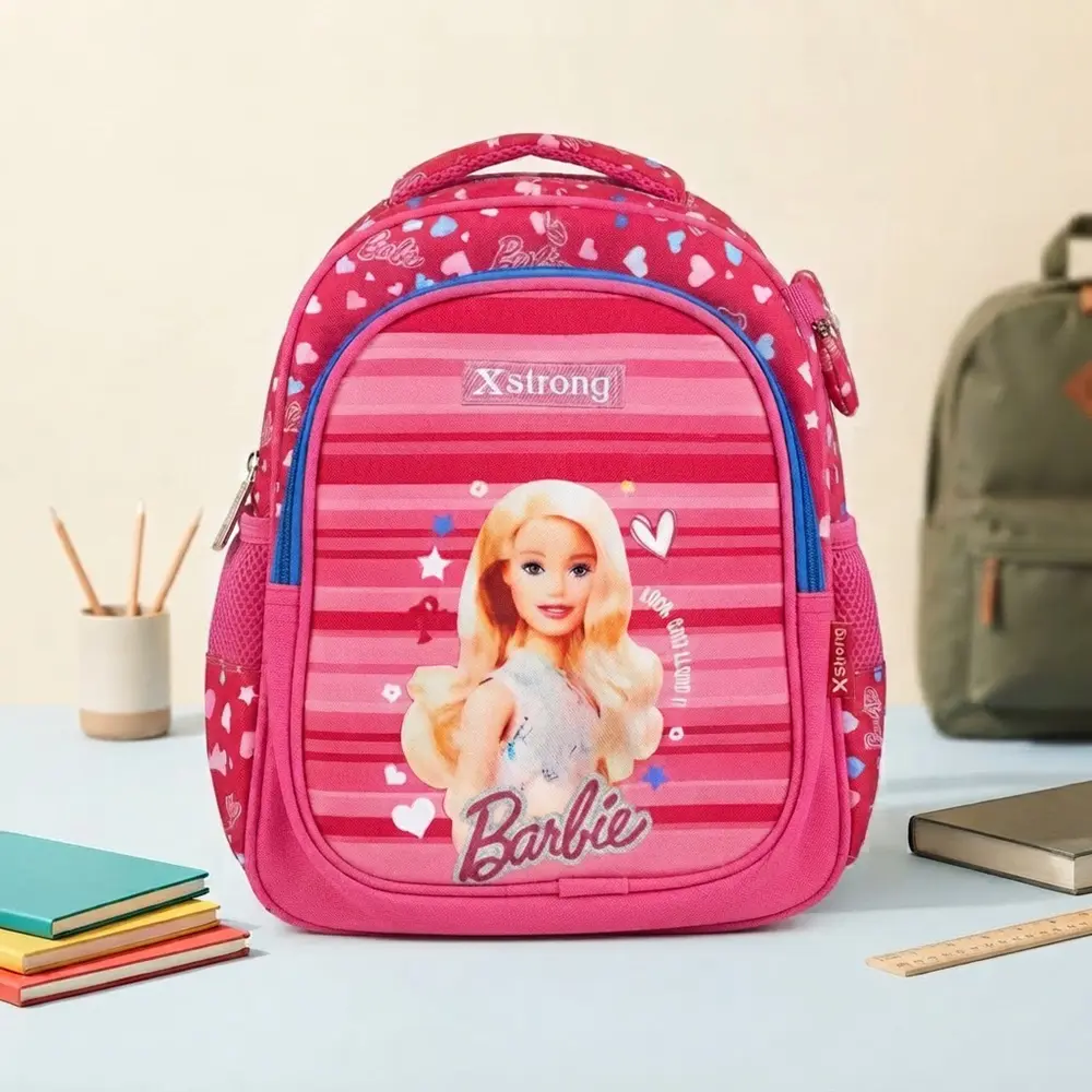 Xstrong Barbie School Backpack with Padded Back & Adjustable Straps Pink2